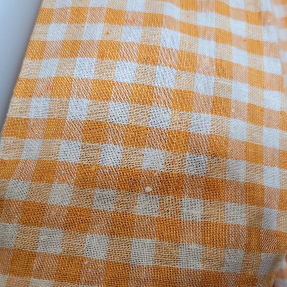 Vintage Dress Handmade Orange White Check Zip Back 3/4 Sleeve Size 10/12 - Picture 3 of 8